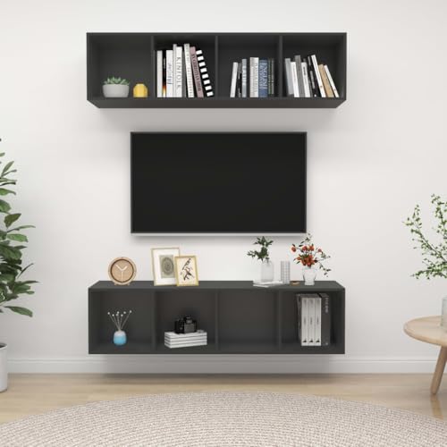 LVHUIDEH TV-Wandschränke 2er Set Grau Holzwerkstoff LVHUIDEH TV-Wandschränke 2er Set Grau Holzwerkstoff von LVHUIDEH