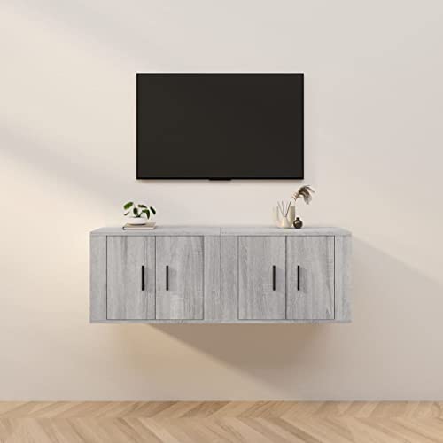 LVHUIDEH TV-Wandschränke 2er Set Grau Sonoma 57x34,5x40 cm von LVHUIDEH