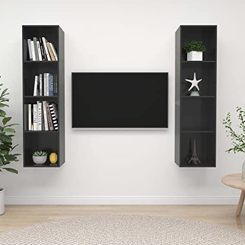 LVHUIDEH TV-Wandschränke 2er Set Hochglanz-Grau Holzwerkstoff LVHUIDEH TV-Wandschränke 2er Set Hochglanz-Grau Holzwerkstoff von LVHUIDEH