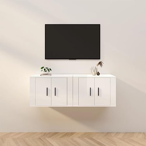 LVHUIDEH TV-Wandschränke 2er Set Hochglanz-Weiß 57x34,5x40 cm LVHUIDEH TV-Wandschränke 2er Set Hochglanz-Weiß 57x34,5x40 cm von LVHUIDEH