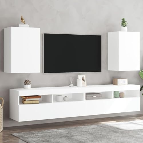 LVHUIDEH TV-Wandschränke 2er Set Weiß 40,5x30x60 cm Holzwerkstoff von LVHUIDEH