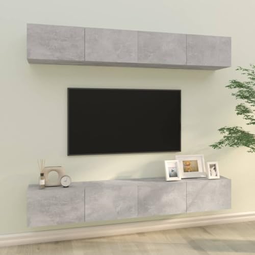 LVHUIDEH TV-Wandschränke 4er Set Betongrau 100x30x30 cm von LVHUIDEH