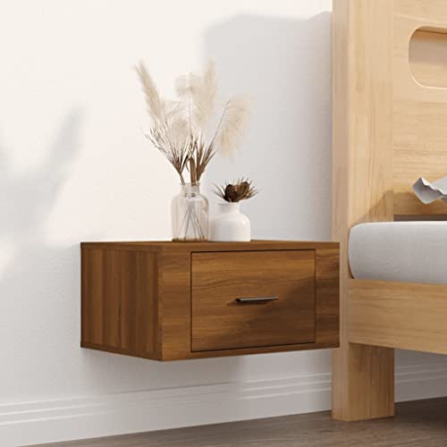 LVHUIDEH Wand-Nachttisch Braun Eichen-Optik 50x36x25 cm von LVHUIDEH