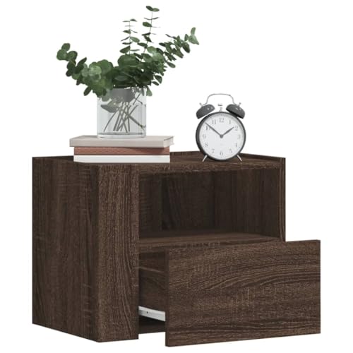 LVHUIDEH Wand-Nachttische 2er Set Braun Eichen-Optik 45x30x35 cm von LVHUIDEH