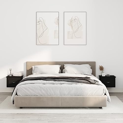 LVHUIDEH Wand-Nachttische 2er Set Schwarz 41,5x36x28 cm von LVHUIDEH