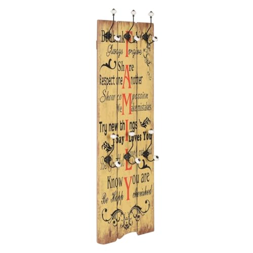 LVHUIDEH Wandgarderobe, Garderobe, Garderobenpaneel, Kleiderablage mit 6 Haken, Kleiderhaken für Schlafzimmer Flur Umkleideraum, 40 x 120 cm, MDF-Platte + Metallhaken von LVHUIDEH