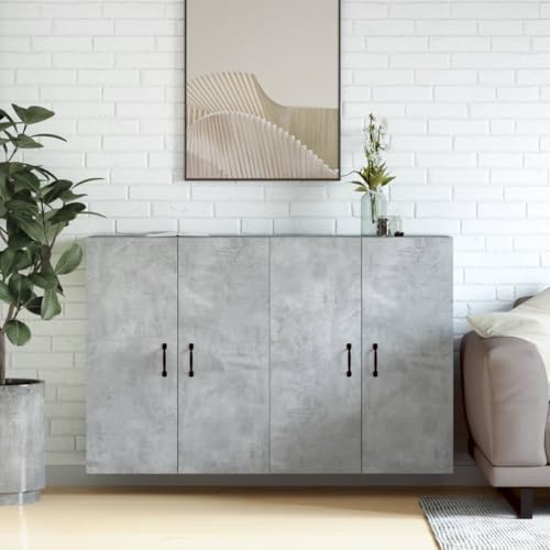 LVHUIDEH Wandschränke 2er Set, BetonGrau, Holzwerkstoff von LVHUIDEH