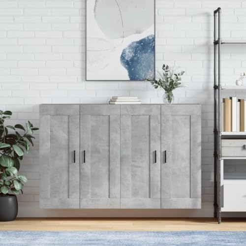 LVHUIDEH Wandschränke 2er Set, BetonGrau, Holzwerkstoff von LVHUIDEH