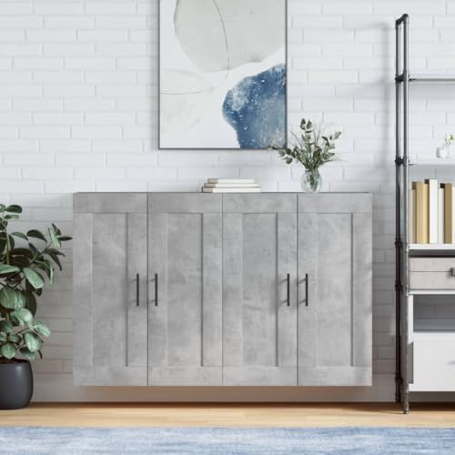 LVHUIDEH Wandschränke 2er Set, BetonGrau, Holzwerkstoff von LVHUIDEH