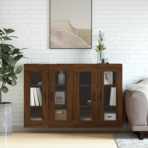 LVHUIDEH Wandschränke 2er Set, Braun Eichen-Optik, Holzwerkstoff von LVHUIDEH