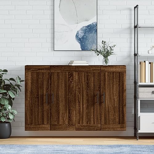 LVHUIDEH Wandschränke 2er Set, Braun Eichen-Optik, Holzwerkstoff von LVHUIDEH