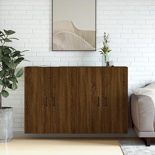 LVHUIDEH Wandschränke 2er Set, Braun Eichen-Optik, Holzwerkstoff von LVHUIDEH