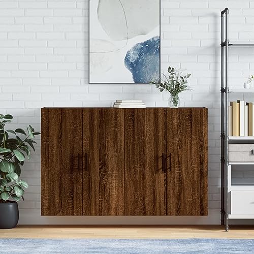 LVHUIDEH Wandschränke 2er Set, Braun Eichen-Optik 69,5x34x90 cm von LVHUIDEH