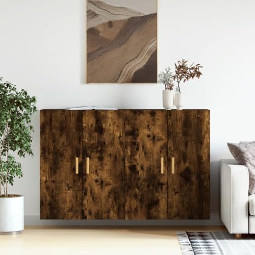 LVHUIDEH Wandschränke 2er Set, Räuchereiche, Holzwerkstoff von LVHUIDEH