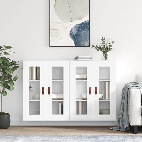 LVHUIDEH Wandschränke 2er Set, Weiß, Holzwerkstoff von LVHUIDEH