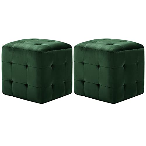 LVHUIDEH Würfelhocker, 2er Set, Sitzhocker, Nachttisch, Multifunktionalen, Fußhocker für Wohnzimmer Schlafzimmer, 30 x 30 x 30 cm, Holzrahmen + Samtstoff von LVHUIDEH