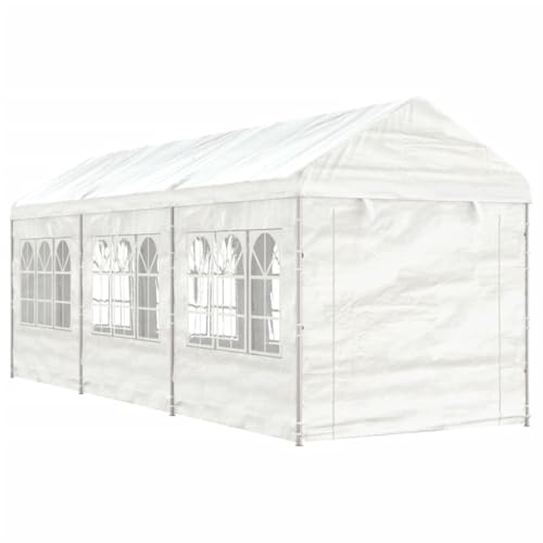Pavillon mit Dach und Seitenwände, Partyzelt, Gartenpavillon für Partys, Treffen, Grillabende, Campingplätze, Wasser- und UV-beständig, 669 x 228 x 269 cm, PE + Stahl von LVHUIDEH
