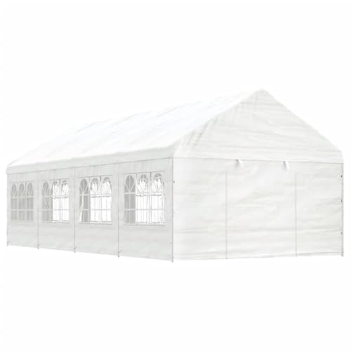 Pavillon mit Dach und Seitenwände, Partyzelt, Gartenpavillon für Partys, Treffen, Grillabende, Campingplätze, Wasser- und UV-beständig, 892 x 408 x 322 cm, PE + Stahl von LVHUIDEH