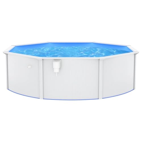 Poolzon Pool mit Stahlwand Rundbecken UV-beständige PVC-Auskleidung 460 x 120 cm von LVHUIDEH