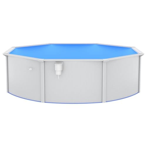 Poolzon Pool mit Stahlwand und Sandfilterpumpe Rundbecken UV-beständige PVC-Auskleidung 460 x 120 cm von LVHUIDEH