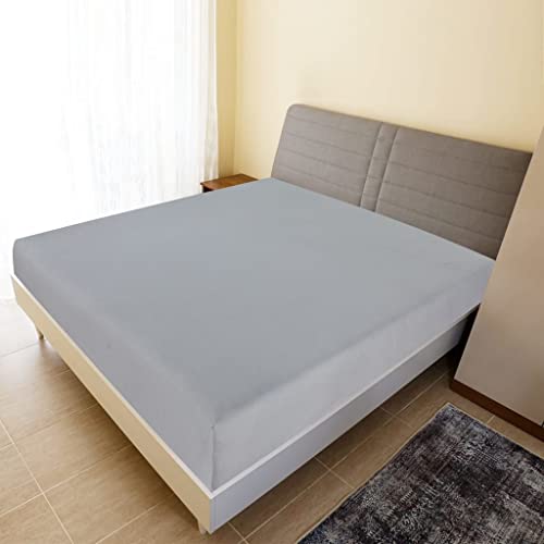 Spannbettlaken Jersey Maschinenwaschbar Grau 180x200 cm Baumwolle von LVHUIDEH