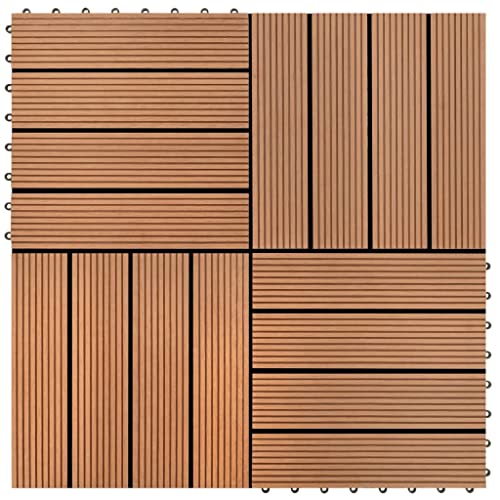 WPC Fliese für Garten Swimmingpool Teich Terrasse Innenhof Balkon, Terrassenfliese, Keramikfliesen, Bodenfliesen mit Entwässerungssystem, Wetterfest, Set of 22, 30 x 30 cm WPC Fliese für Garten Swimmingpool Teich Terrasse Innenhof Balkon, Terrassenfliese, Keramikfliesen, Bodenfliesen mit Entwässerungssystem, Wetterfest, Set of 22, 30 x 30 cm von LVHUIDEH