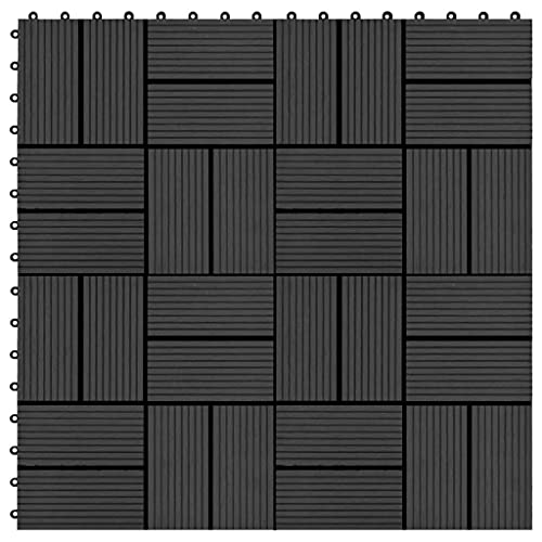 WPC Fliese für Garten Swimmingpool Teich Terrasse Innenhof Balkon, Terrassenfliese, Keramikfliesen, Bodenfliesen mit Entwässerungssystem, Wetterfest, Set of 22, 30 x 30 cm von LVHUIDEH