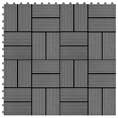 WPC Fliese für Garten Swimmingpool Teich Terrasse Innenhof Balkon, Terrassenfliese, Keramikfliesen, Bodenfliesen mit Entwässerungssystem, Wetterfest, Set of 22, 30 x 30 cm von LVHUIDEH