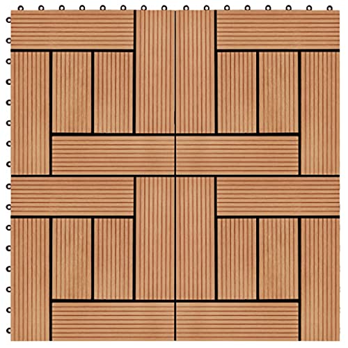 WPC Fliese für Garten Swimmingpool Teich Terrasse Innenhof Balkon, Terrassenfliese, Keramikfliesen, Bodenfliesen mit Entwässerungssystem, Wetterfest, Set of 22, 30 x 30 cm von LVHUIDEH