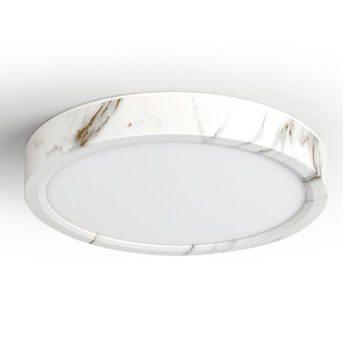 LVL Modern LED Deckenleuchte Flach Kleine Rund 12W 18cm Marmortextur für Wohnzimmer Schlafzimmer Küche Flur Deckenlampe Balkon Beleuchtung von LVL