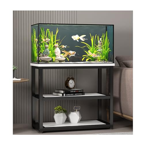 LVLDAWA Aquariumständer Doppellagige Metallregale Für Aquarien Terrarienständer Für Schildkröten Und Reptilien Für Zuhause Und Büro(Schwarz,60x40x70cm) von LVLDAWA