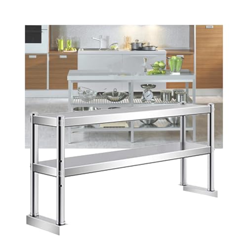 LVLDAWA Edelstahl-Zubereitungstisch Gewerblicher Küchenarbeitstisch Mit Verstellbarer Höhe Hochbelastbare Metall-Arbeitsinsel Für Restaurant, Zuhause, Hotel(90X30X75CM) von LVLDAWA