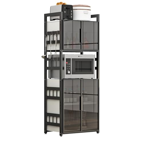 LVLDAWA Sideboard-Buffet Küchenschrank Mit Verstellbaren Einlegeböden Kleiner Aufbewahrungsschrank Wohnzimmer Mit Verstellbarem Fußpolster Essbereich Im Eingangsbereich(55X45X165CM) von LVLDAWA