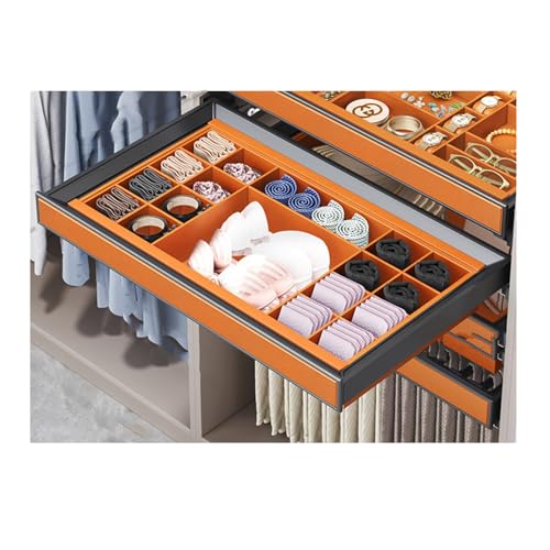 LVLDAWA Stapelbare Ablagefächer Für Halsketten Ausziehbare Vitrine Für Garderoben-Gadgets Platzsparender Kleiderständer Aus Stahl Für Ohrringe Manschettenknöpfe(C-91.4-96.4X43X12.5CM) von LVLDAWA