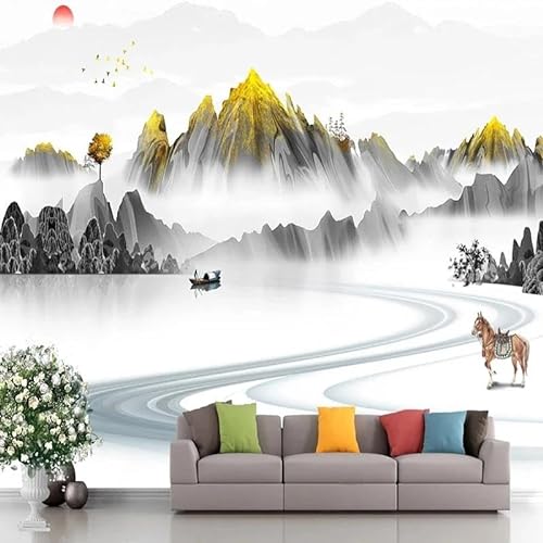 3d Chinesische Landschaftsmalerei Fototapete Wandbild Home Schlafzimmer Wohnzimmer Hintergrund Wand Vliesstoff von LVPASA