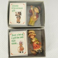 Vintage Bradford Novelty Ornament Lot Deutsche Junge Mädchen Gans von LVPinkPeacock