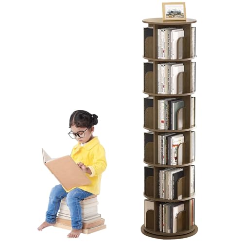 LVRUIEDS Drehbares Bücherregal, Kleines Eckbücherregal Für Kleine Räume, Bodenstehendes Bücherregal-Aufbewahrungsregal Mit 4 Ebenen, Schmales Bücherregal-Organizer Aus Holz Für Schlafzimmer, Wohnzimme LVRUIEDS Drehbares Bücherregal, Kleines Eckbücherregal Für Kleine Räume, Bodenstehendes Bücherregal-Aufbewahrungsregal Mit 4 Ebenen, Schmales Bücherregal-Organizer Aus Holz Für Schlafzimmer, Wohnzimme von LVRUIEDS