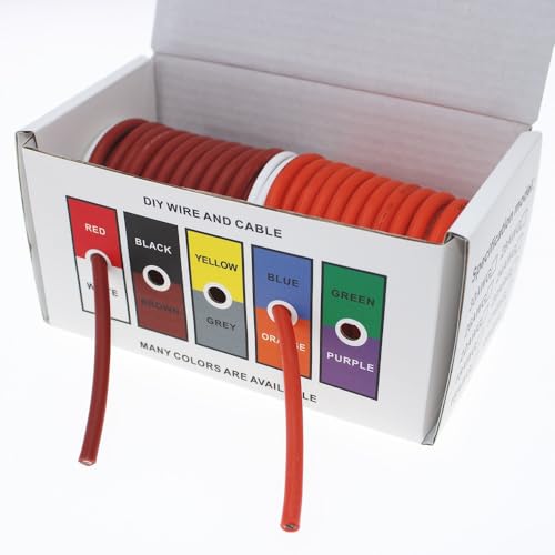 Hitzebeständiger Kabeldraht, weicher Silikondraht, 12 AWG, 14 AWG, 16 AWG, 18 AWG, 20 AWG, 22 AWG, 24 AWG, 26 AWG, 28 AWG, 30 AWG, hitzebeständiges Silikon(Brown and orange,12 AWG 14 meters) von LVSELINGI