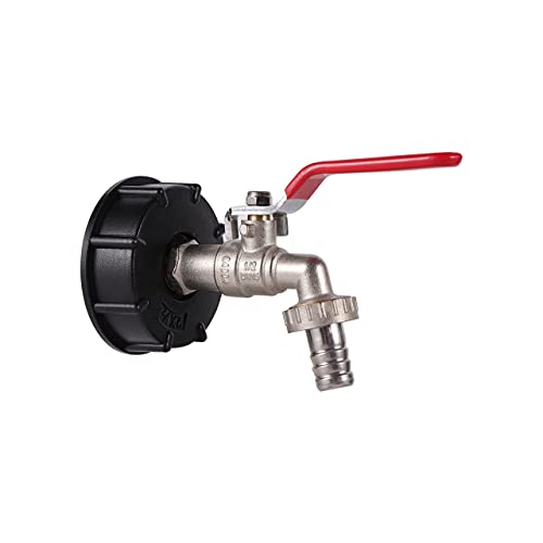 IBC Tote Tank Adapter Wasserhahn Gartenbewässerung 1/2 Zoll männlich Legierung Waschmaschine Set mit Lock Core An/Aus Ventil(8291) von LVSELINGI