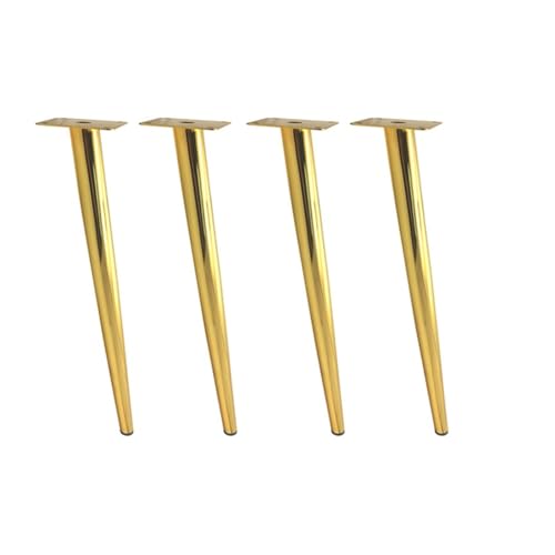 LVSELINGI 4 Stück Metall-Möbelbeine, Höhe 40–55 cm, gerade Kegel-Sofafüße for Badezimmer, Schrank, Bett, Stuhl, Couchtisch, Ersatzbeine Cheerfully (Color : Gold-B-40CM-4PCS) von LVSELINGI