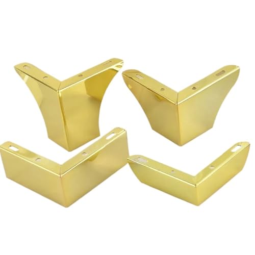 LVSELINGI 4 Stück Metall-Möbelbeine for Tischfuß, modernes Gold, for Kaffee, Stuhl, Sofa, Kommoden, Badezimmer, Schrank, Ersatzfuß-Hardware Cheerfully (Color : Gold-10cm-4pcs) von LVSELINGI