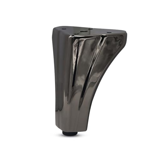 LVSELINGI 4 Stück Metall-Sofabeine for Möbelfüße, Höhe 12 cm, leichte Luxus-Schrankbett-Couchtisch-Stützfüße, Ersatz-Hardware Cheerfully (Color : Gun Black-12cm-4Pcs) von LVSELINGI