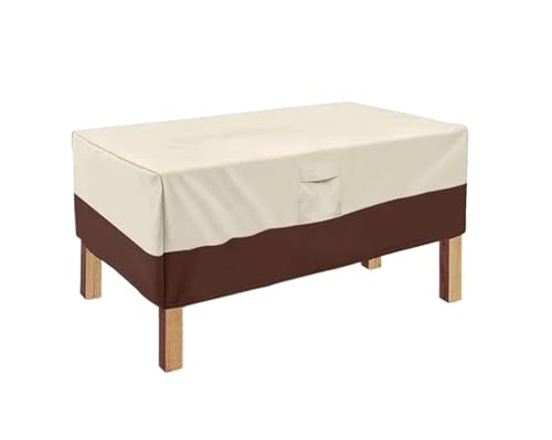 LVSELINGI 60 Größen Strapazierfähige Gartenmöbel-Abdeckung for Sofa, Tisch, Stuhl, Terrasse, wasserdicht, Winddicht, UV-beständig, gegen Regen und Schnee(Beige - Brown,205x104x71cm) von LVSELINGI