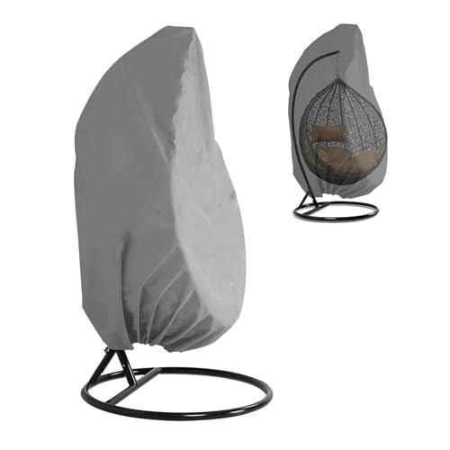 LVSELINGI Rattan Eggshell Schaukelstuhl Staubschutzhülle Schutzhülle Anti-Staub Wasserdicht 210D UV-Schutz Garten Terrasse Möbel Abdeckung Beutel(Dark Grey) von LVSELINGI