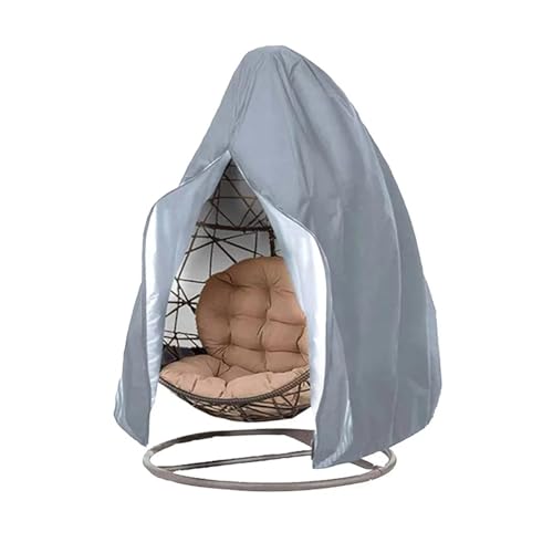 LVSELINGI Staubschutzhülle for Hängeschaukel-Eierstühle mit Reißverschluss, Anti-UV-Sonnenschutz, wasserdichte Abdeckung for Rattan-Sitzmöbel im Freien, Gartenterrasse(Gray 115x190cm) von LVSELINGI