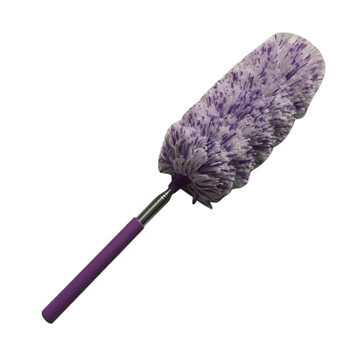 Mikrofaser-Staubbürste, ausziehbarer Handstaubentfernungsreiniger, Anti-Staubbürste, for Zuhause, Klimaanlage, Feder, Auto, Möbelreinigung(Purple White) von LVSELINGI