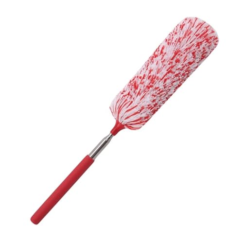 Mikrofaser-Staubbürste, ausziehbarer Handstaubentfernungsreiniger, Anti-Staubbürste, for Zuhause, Klimaanlage, Feder, Auto, Möbelreinigung(Red White) von LVSELINGI