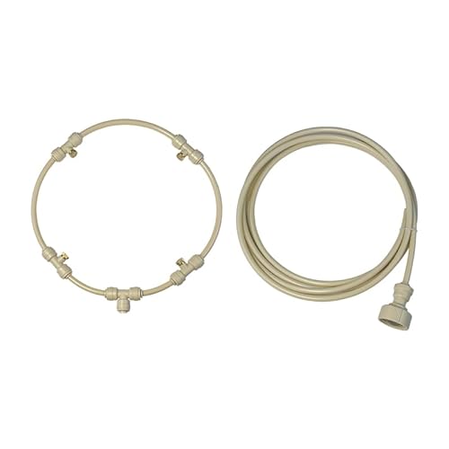 Nebel-Ventilator-Ring-Kit, Wassersprüher, Garten-Nebel-Kühlsystem, Maschine, tragbarer Lüfterring for Terrassengewächshäuser(Beige) von LVSELINGI