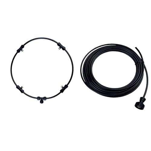 Nebel-Ventilator-Ring-Kit, Wassersprüher, Garten-Nebel-Kühlsystem, Maschine, tragbarer Lüfterring for Terrassengewächshäuser(Noir) von LVSELINGI