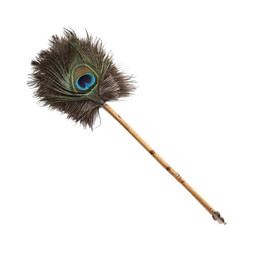 Pfauenfeder-Staubwedel, handgefertigt, Bambus, Straußenfeder-Staubwedel, Teetisch-Dekoration, Reinigungsstaubwedel, Hühnerfeder-Staubwedel, Dekor(E 44cm) von LVSELINGI